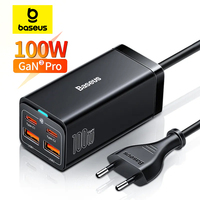 Bas192.- Chargeur de téléphone de bureau GaN3 100/ 65W, charge rapide QC 3.04.0, USB C Type C, pour iPhone15, Huawei, Xiaomi, MacPle, ordinateur portable 1